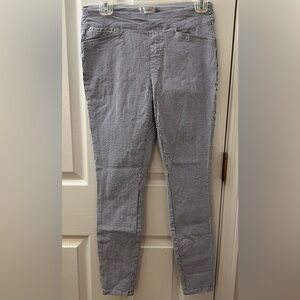 5/$25 Calvin Klein Pull On White Blue Stripe Pants Size S